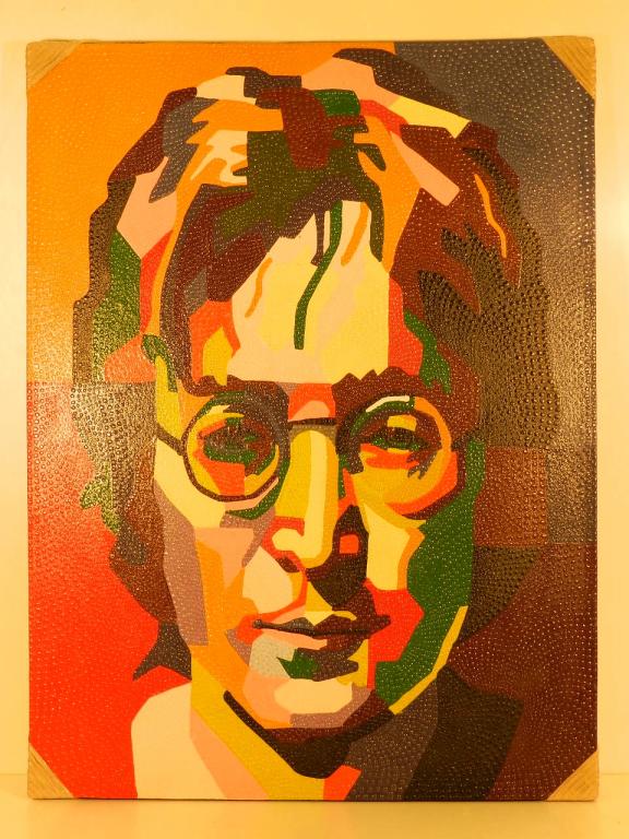 John Lennon particolare lavorazione su tela<br>H 80 X L 60<br>100,00 CHF