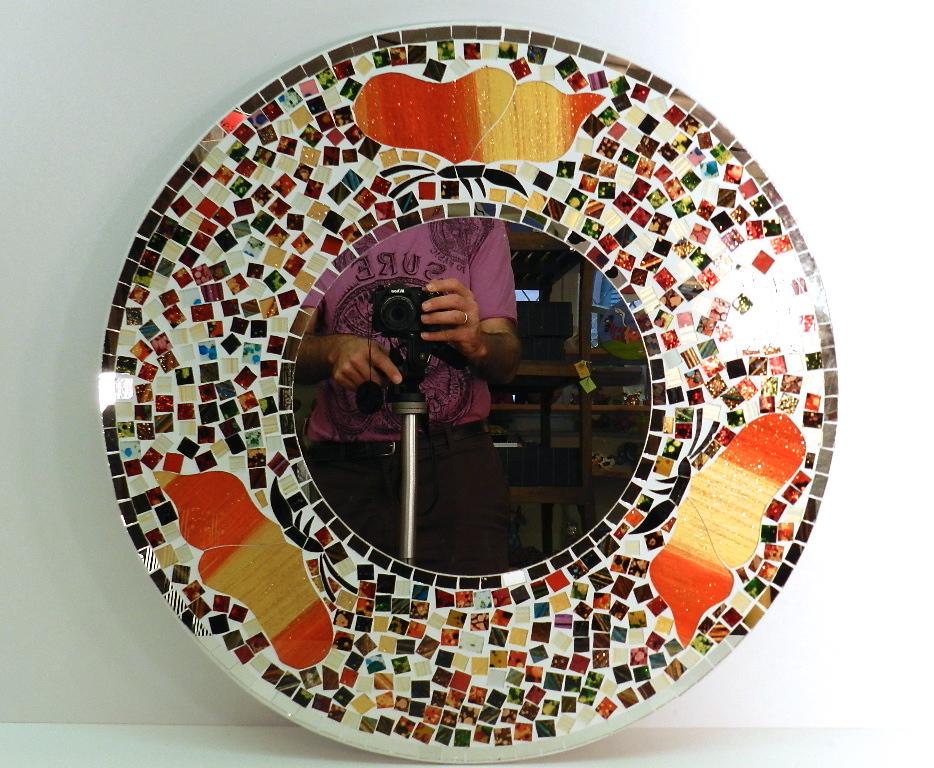 Specchio mosaico tondo Tre Farfalle<br>50X1X50<br>45,00 CHF